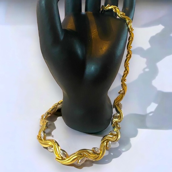 Trade Only LARGE 10mm 14K Two Tone Gold 17" Choker Collar Necklace 16.8 Grams! - Picture 10 of 12